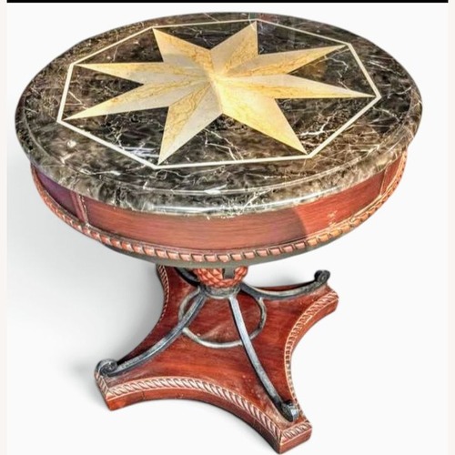 Used Tommy Bahama Dark Brown Marble Side Table for sale on AptDeco