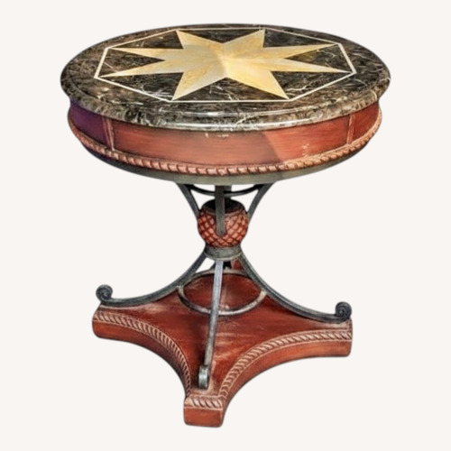 Used Tommy Bahama Dark Brown Marble Side Table for sale on AptDeco