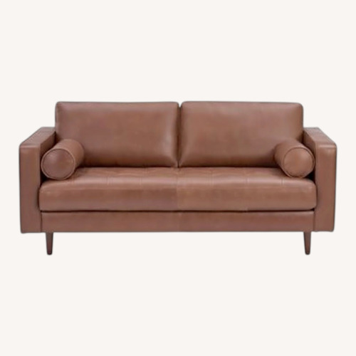 Used Article Light Brown Leather Loveseat for sale on AptDeco