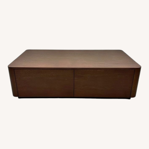 Used Dark Brown Ash Wood Coffee Table for sale on AptDeco