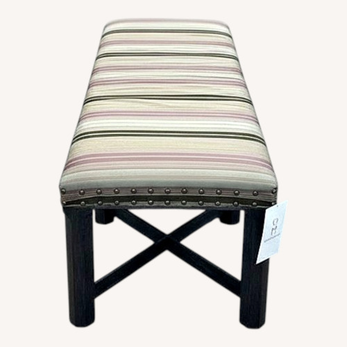 Used Wide Upholstered Bench w Nailhead Trim for sale on AptDeco