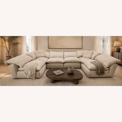 Used Restoration Hardware Cloud Sectional 6-Piece | Perennials® | Sand for sale on AptDeco
