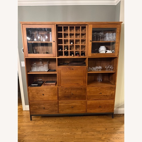Used Room & Board  Linear Walnut Wood Sideboard for sale on AptDeco