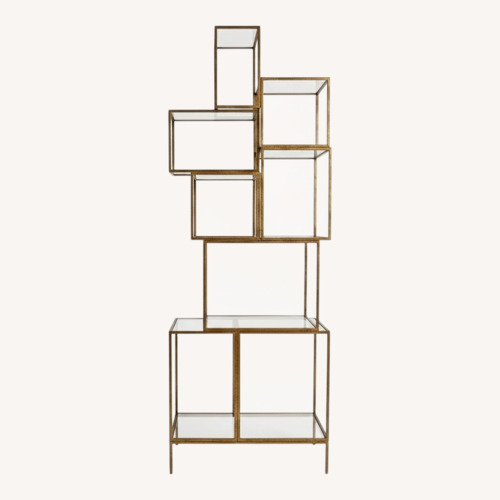Used Designer Gold & Glass Étagère Shelving for sale on AptDeco