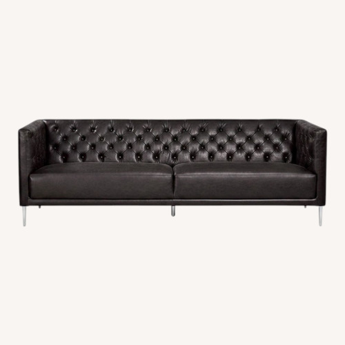 Used CB2 Savile 92.5" Leather Tufted Sofa for sale on AptDeco