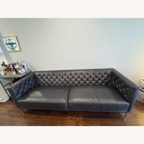 Used CB2 Savile 92.5" Leather Tufted Sofa for sale on AptDeco