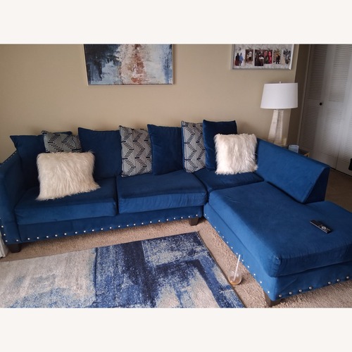 Used Yumiko Velvet L-Shaped Sectional Right Hand Facing for sale on AptDeco