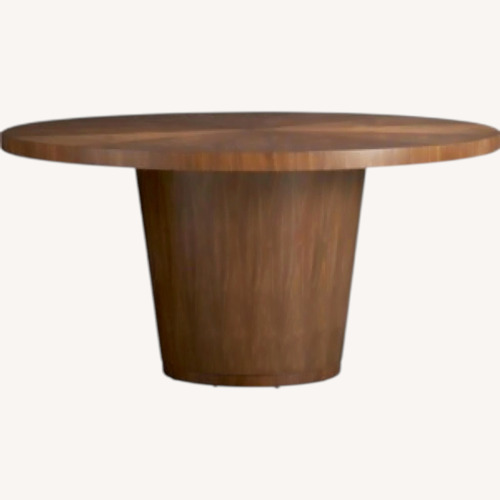 Used Crate & Barrel Orion 60" Round Walnut Dining Table for sale on AptDeco