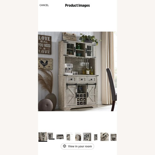 Used OKD 72" Farmhosue Bar Cabinet with Sliding Barn Door for sale on AptDeco