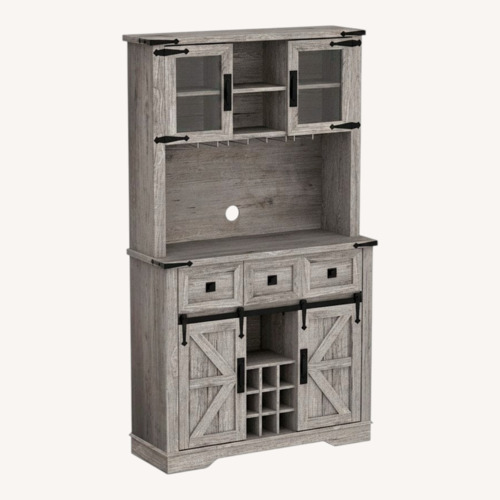 Used OKD 72" Farmhosue Bar Cabinet with Sliding Barn Door for sale on AptDeco