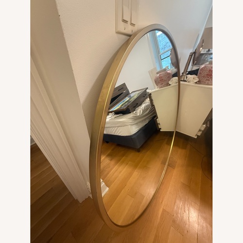 Used West Elm Gold Brass Wall Mirror for sale on AptDeco