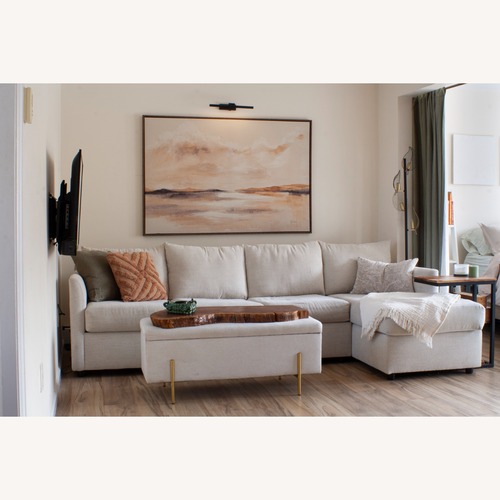 Used Jennifer Convertibles Natural 2 Piece Sectional for sale on AptDeco