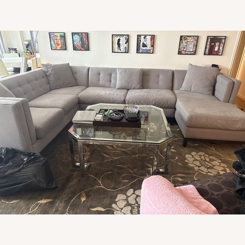 Used Macy's Light Gray Fabric 3+ Piece Sectional for sale on AptDeco