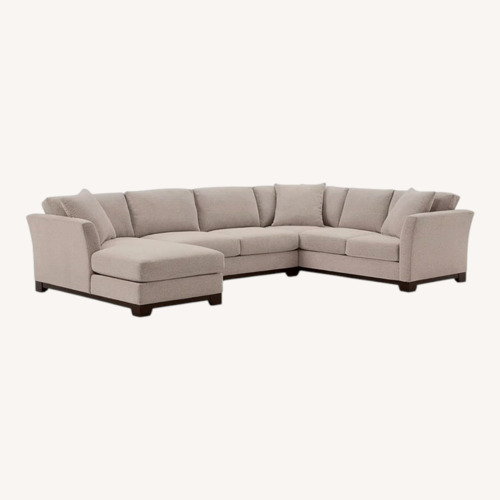 Used Macy's Light Gray Fabric 3+ Piece Sectional for sale on AptDeco
