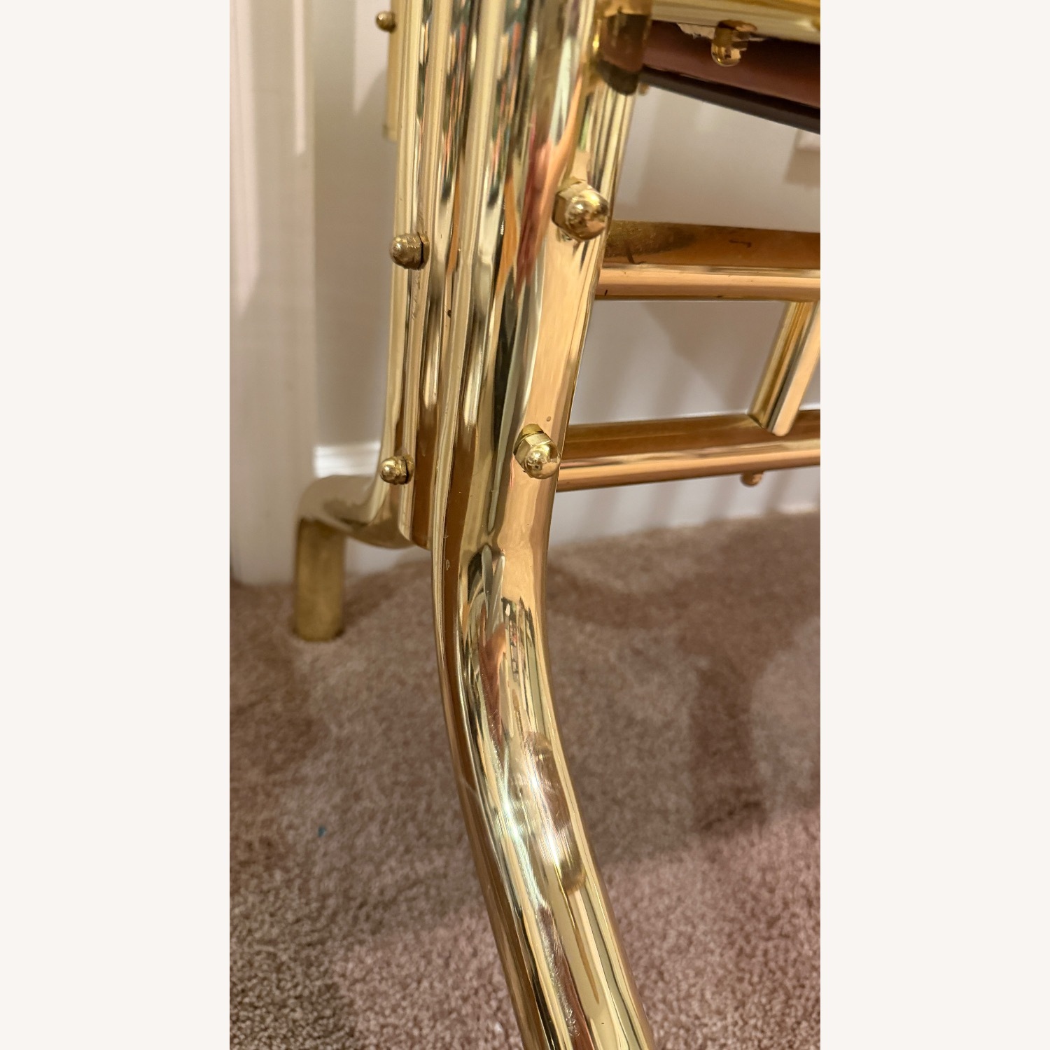 Vintage Brass Corsican Baby Cradle Rocking Crib - image-4