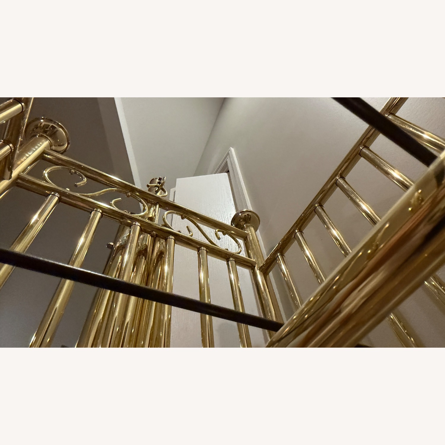 Vintage Brass Corsican Baby Cradle Rocking Crib - image-7