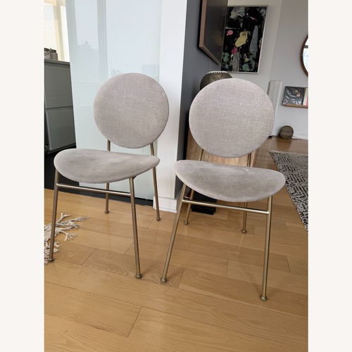 Used West Elm Ingrid Dinning Chairs - Light Taupe, Light Bronze, Set of 2 for sale on AptDeco