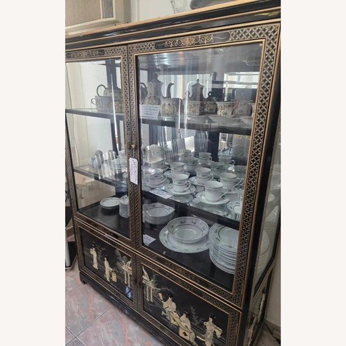 Used Vintage/Antique Finds Black Glass Sideboard for sale on AptDeco