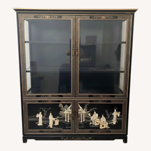 Used Vintage/Antique Finds Black Glass Sideboard for sale on AptDeco