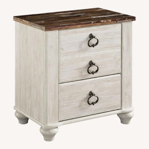 Used Ashley Furniture Willowton 24" 2 Drawer Charging Nightstand for sale on AptDeco