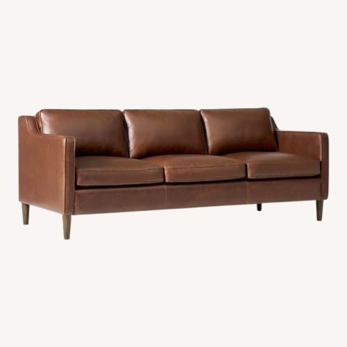 Used West Elm Hamilton Leather Sofa - 80" 3 Seater for sale on AptDeco