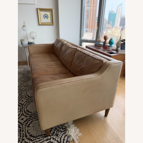 Used West Elm Hamilton Leather Sofa - 80" 3 Seater for sale on AptDeco