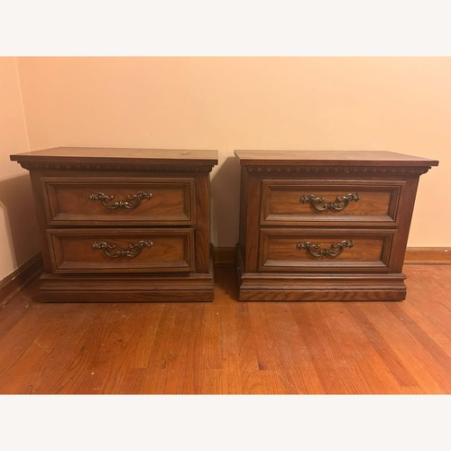 Used Vintage/Antique Finds Dark Brown Wood Nightstand for sale on AptDeco