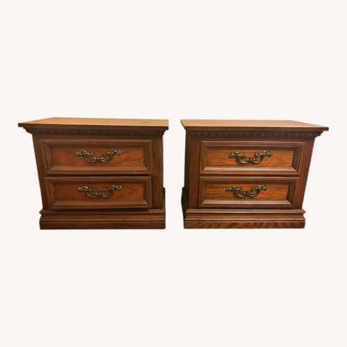 Used Vintage/Antique Finds Dark Brown Wood Nightstand for sale on AptDeco