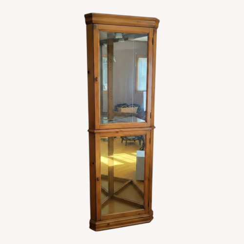 Used Ashley Furniture Natural Wood Cabinet for sale on AptDeco