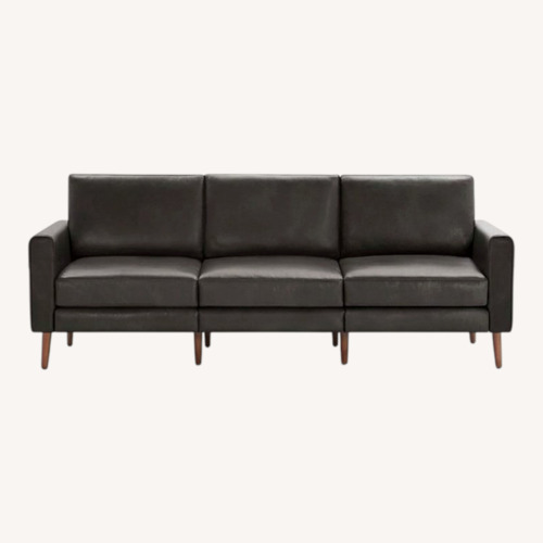Used Burrow Nomad Black Leather sofa for sale on AptDeco