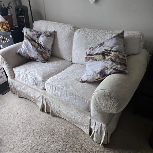 Used Vintage/Antique Finds Natural Fabric Loveseat for sale on AptDeco