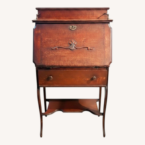 Used Vintage/Antique Finds Dark Brown Wood Desk for sale on AptDeco
