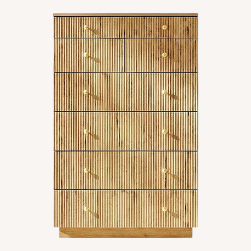 Used Amazon Natural Wood Fluted Dresser for sale on AptDeco