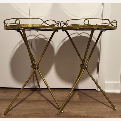 Used Vintage/Antique Gold Side Tables with Lighting for sale on AptDeco