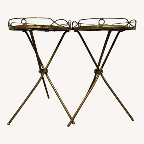 Used Vintage/Antique Gold Side Tables with Lighting for sale on AptDeco