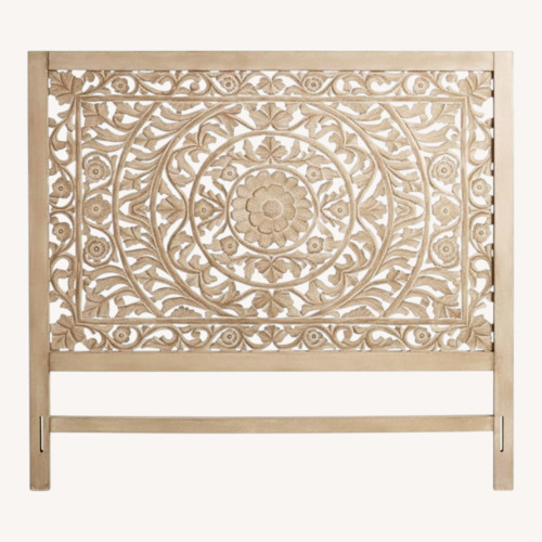 Used World Market Light Brown Wood Headboard for sale on AptDeco