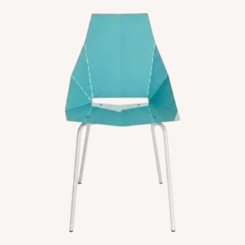 Used Blu Dot Real Good Blue Metal Dining Chairs for sale on AptDeco