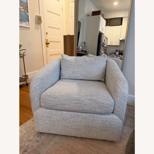 Used Joybird Amelia Swivel Chair in Borough Cotton for sale on AptDeco