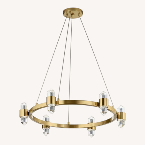 Used Kichler Gold champagne Metal Ceiling Chandelier for sale on AptDeco