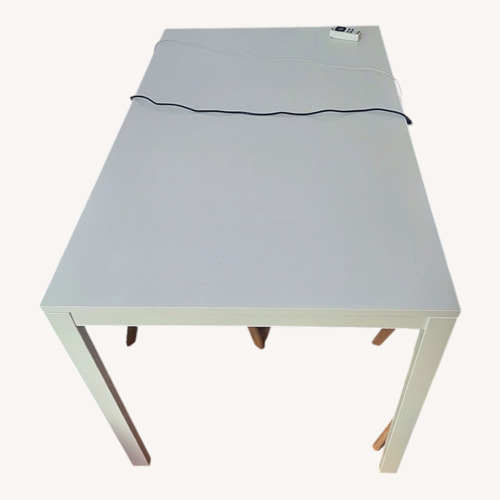 Used Vintage/Antique White Leather Dining Table for sale on AptDeco
