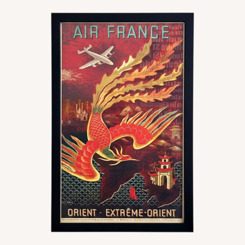 Used Air France Poster in Black Wood Frame for sale on AptDeco