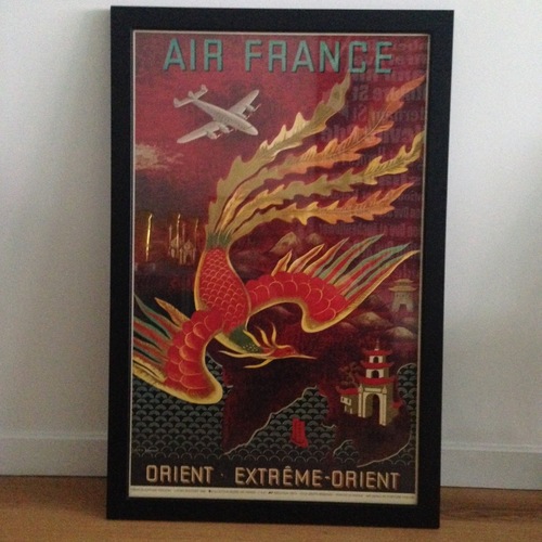 Used Air France Poster in Black Wood Frame for sale on AptDeco
