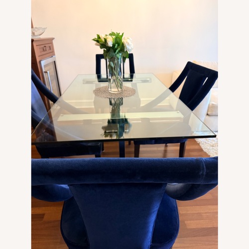 Used Williams Sonoma Glass Dining Set With Chairs for sale on AptDeco