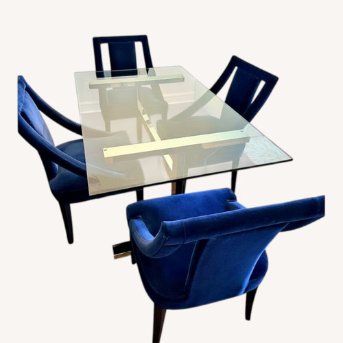 Used Williams Sonoma Glass Dining Set With Chairs for sale on AptDeco