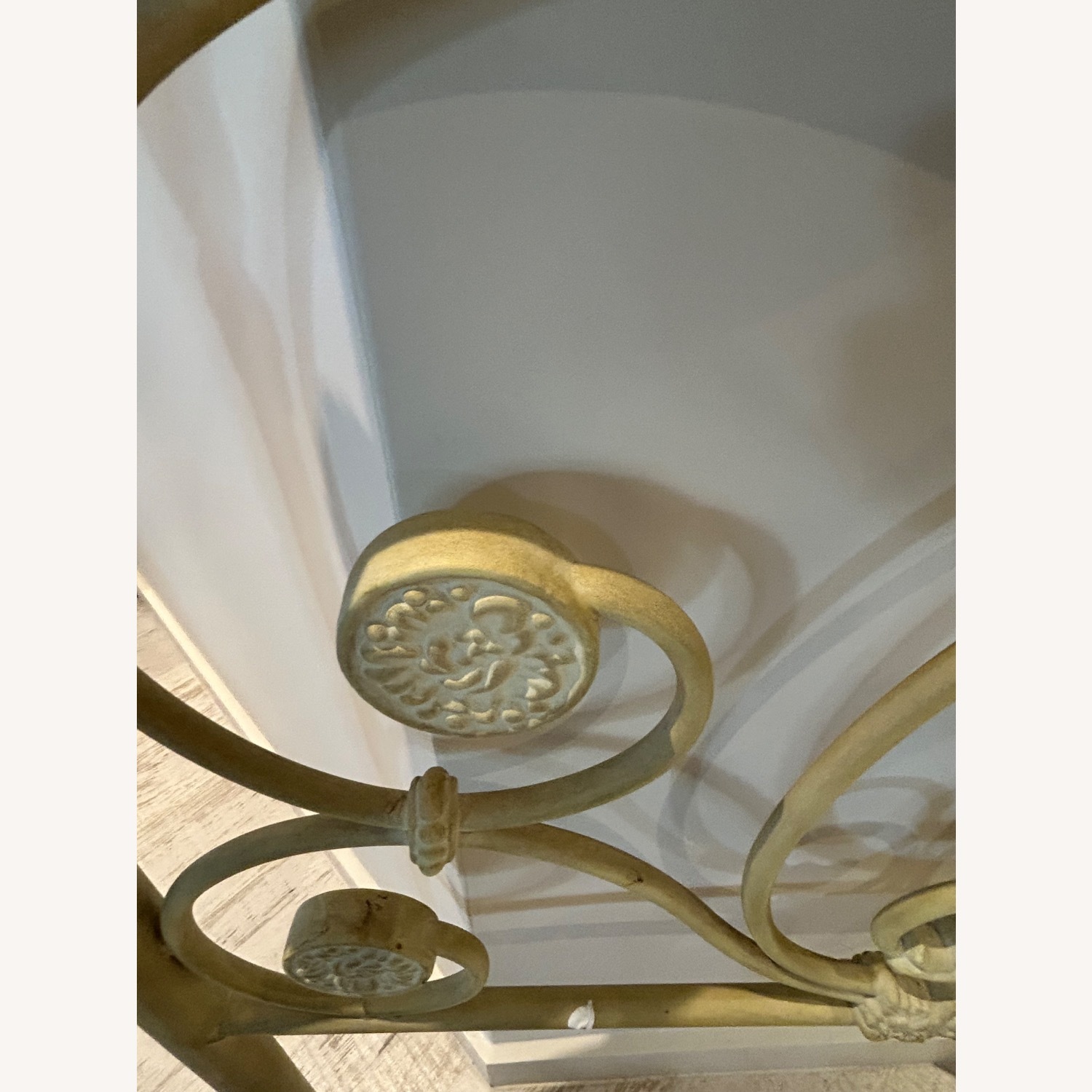 Vintage Brass & Antique White Twin Headboards - image-4