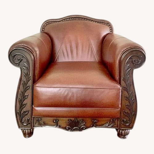 Used Vintage/Antique Dark Brown Leather Loveseat for sale on AptDeco