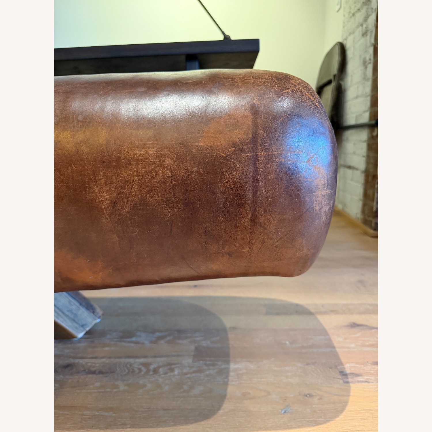 Vintage Leather Gymnasium Pommel Horse Bench - image-5