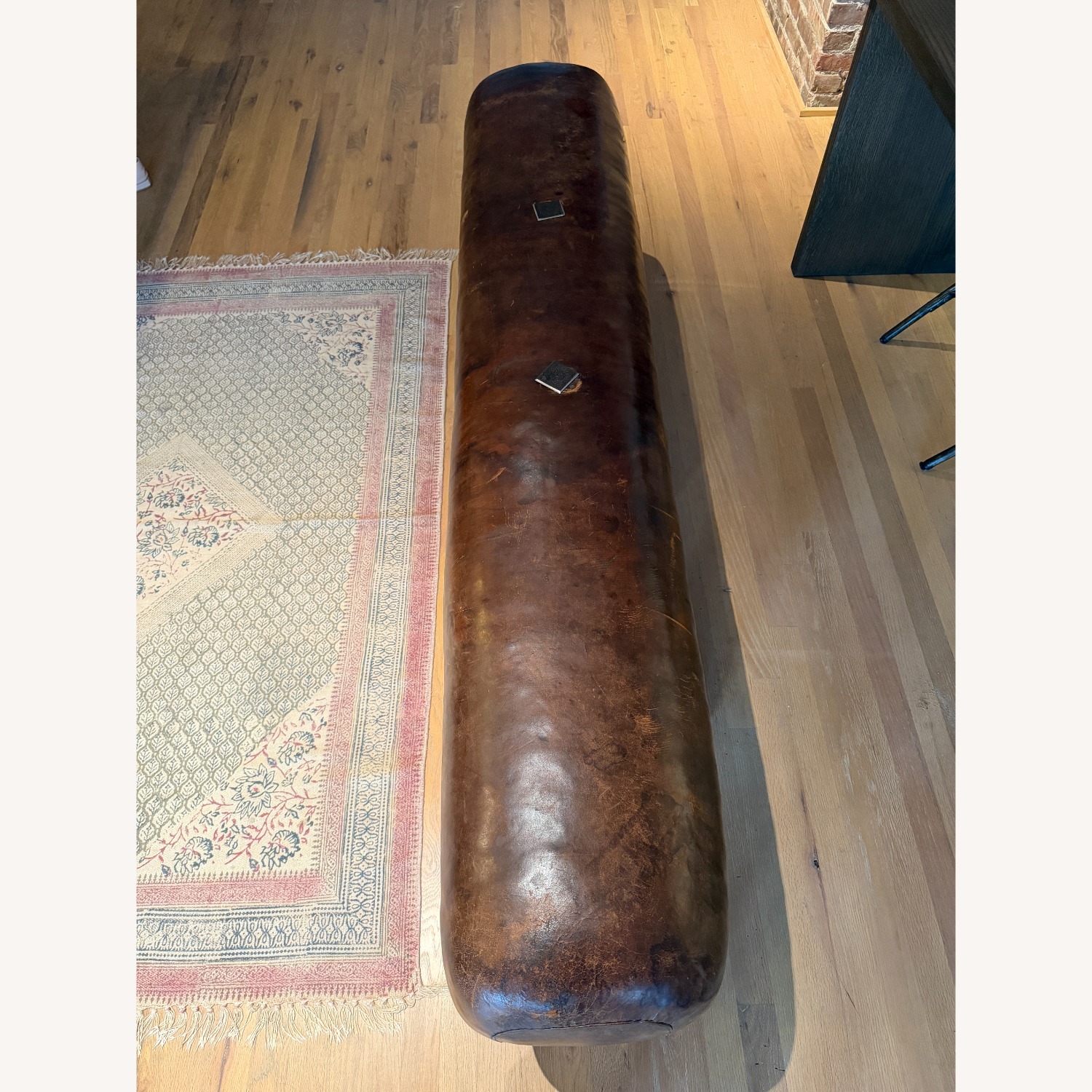 Vintage Leather Gymnasium Pommel Horse Bench - image-3