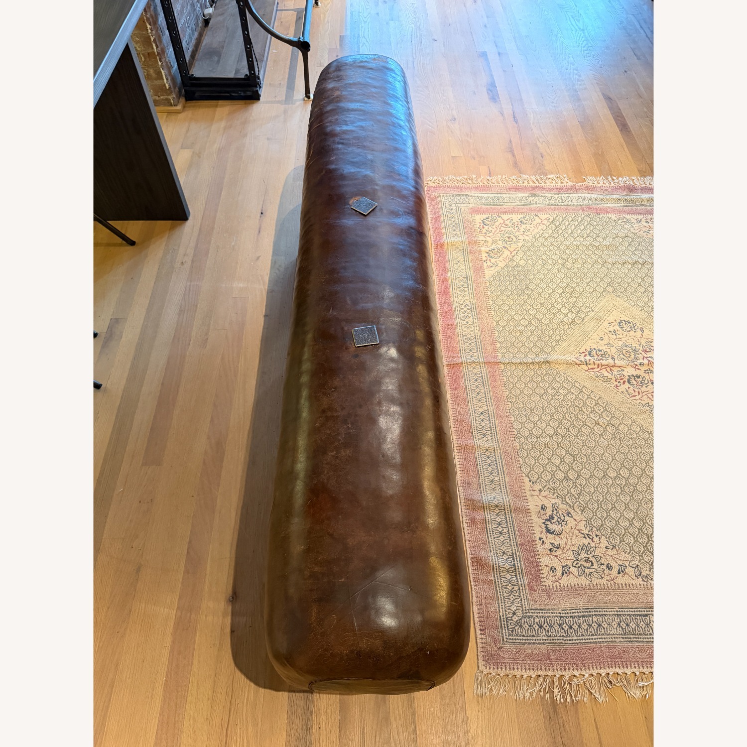 Vintage Leather Gymnasium Pommel Horse Bench - image-2