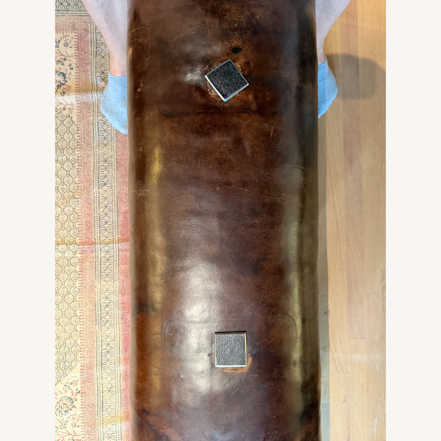 Vintage Leather Gymnasium Pommel Horse Bench - image-8
